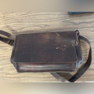 Dark Brown Leather Brave Soles Messenger Bag